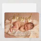 Élégant baptême photo | Christening Invitation (Devant / Derrière)