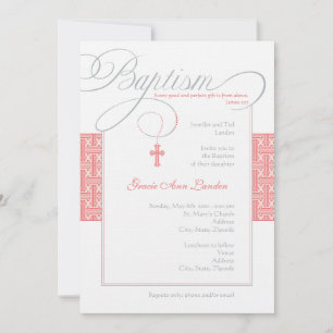 Elegant Baptism Invitation    Koraal Kaart