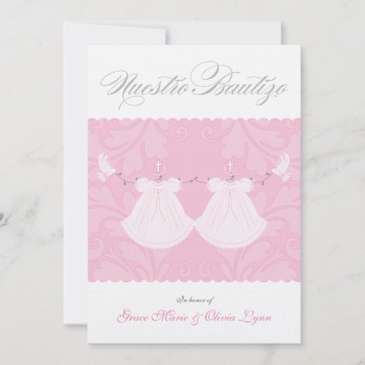 Elegant Baptism Invitation | Nuestro Bautizo Kaart (Voorkant)