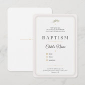 Elegant Baptism Invitation | Personalized (Devant / Derrière)