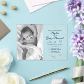Elegant Baptism Religieuze event, aangepaste foto Acryl Uitnodigingen (Insitu (Huwelijk))