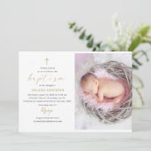 Elegant Baptism Religieuze event, aangepaste foto Kaart (Staand voorkant)