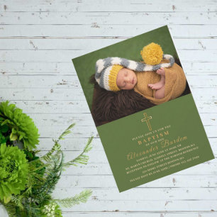 Elegant Baptism Religieuze eventualiteitenfoto Inv Kaart