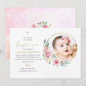 Elegant Baptism Religious event aangepaste foto Ui Kaart (Voorkant / Achterkant)