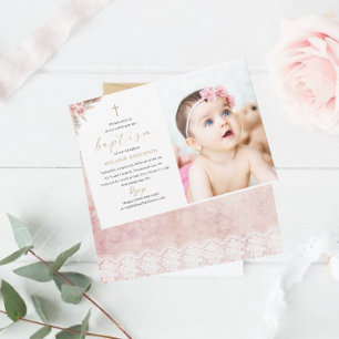 Elegant Baptism Religious event aangepaste foto Ui Kaart