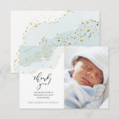 elegant baptisme bedankt jongen kaart (Voorkant / Achterkant)