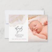 elegant baptisme dank je meisje kaart (Voorkant)