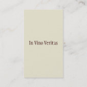 Elégant bar à vin Vintage Carte de visite (Dos)