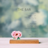 Elegant Bar Menu with Floral Touch Acryl Bord (Neutraal)