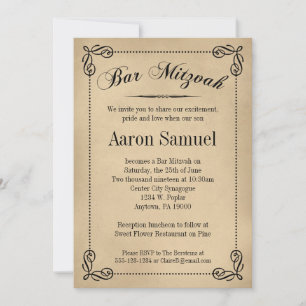 Elegant Bar Mitzvah Invitaties Kaart
