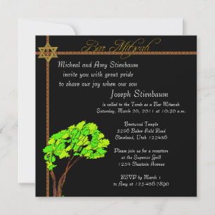 Elegant Bar Mitzvah Uitnodiging