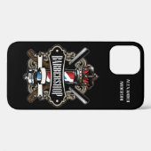 Élégant Barbershop Logo Coque-Mate coque iphone (Verso (horizontal))