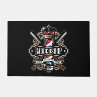 Elegant Barbershop Logo personaliseert 24 x 36 inc Deurmat