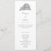 Elegant Barn Black en White Rustic Wedding Programma (Voorkant)