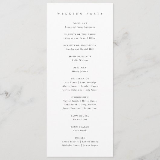 Elegant Barn Black en White Rustic Wedding Programma (Achterkant)