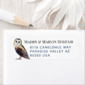 Elegant Barn Owl Return Address Label (Insitu)
