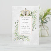 Elegant Barn | Uitnodiging tot Waterverf bruiloft (Staand voorkant)