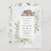 Elegant Barn | Uitnodiging tot Waterverf bruiloft (Voorkant / Achterkant)