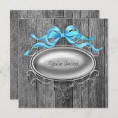 Élégant Barn Wood Modèle Invitation (Devant / Derrière)