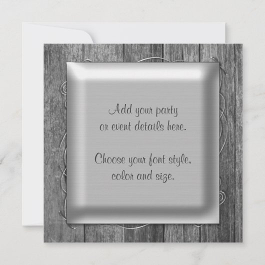 Élégant Barn Wood Modèle Invitation (Dos)