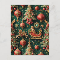 Elegant barok kerst Briefkaart