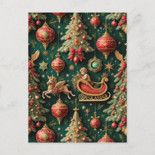 Elegant barok kerst Briefkaart