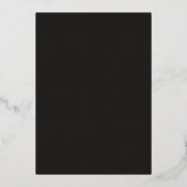 Elegant  barok scrollwork zwart en wit folie uitnodiging (Achterkant)