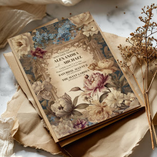 Elegant  Barok Victoriaans Cream Ecru Gold Kaart