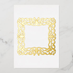 Elegant Barokque Lijst Gold Blank Folie Uitnodiging