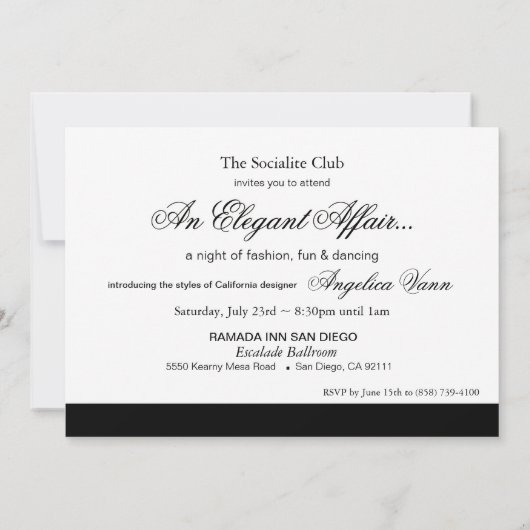 Elegant Baroque Black Stropdas Event (goud/amethis Kaart (Achterkant)