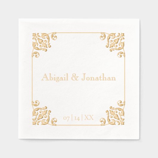 Elégant baroque de luxe Ornate Mariage doré (Recto)