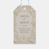 Elegant Baroque Embossed Style Wedding Cadeaulabel (Voorkant)