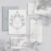 Elegant Baroque Flower Wedding RSVP Card Kaartje