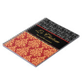 Elegant Baroque Gilded Damask Designer Notitieboek (Linkerzijde)