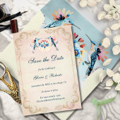 Elegant Baroque Hummingbird Old Mexico Wedding Save The Date