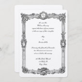 Elegant  Baroque Rococo Lijst Wedding Kaart (Voorkant / Achterkant)