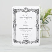 Elegant  Baroque Rococo Lijst Wedding Kaart (Staand voorkant)