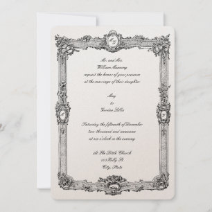 Elegant Baroque Rococo Lijst Wedding Kaart