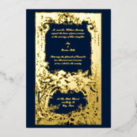 Elegant Baroque Rococo Vogels Wedding Invitations