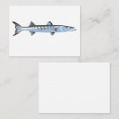 Elégant Barracuda poisson carte de note (Devant / Derrière)