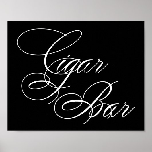 Élégant barre de cigares Script blanc | Tableau ho (Devant)
