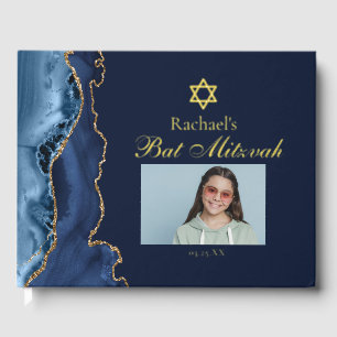 Élégant Bat mitzvah Marine Blue Gold Foil