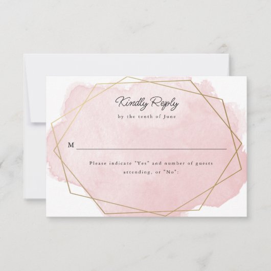 Elegant Bat Mitzvah Roze Waterverf Reageer Kaart (Voorkant)