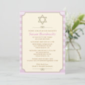 Elegant Bat Mitzvah Uitnodiging (Staand voorkant)