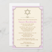 Elegant Bat Mitzvah Uitnodiging (Voorkant / Achterkant)