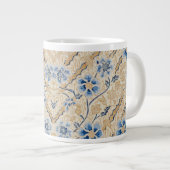 Elégant Batik Bleu et Beige Spécialité Mug (Devant droit)