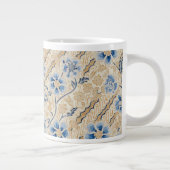 Elégant Batik Bleu et Beige Spécialité Mug (Droite)