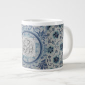 Élégant Batik Bleu Spécialité Mug (Devant droit)