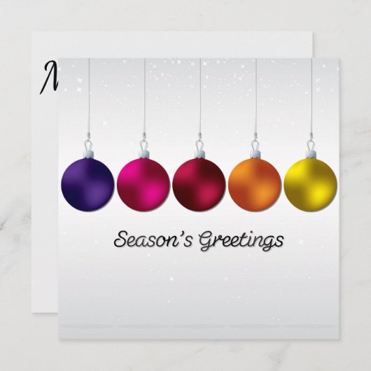 Elegant bauble en sterren kaart (Voorkant / Achterkant)