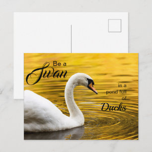 Elegant be a Swan Typography Inspirerend Briefkaart